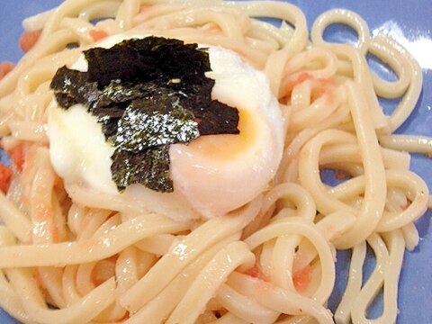 温玉のせ冷やし明太子うどん